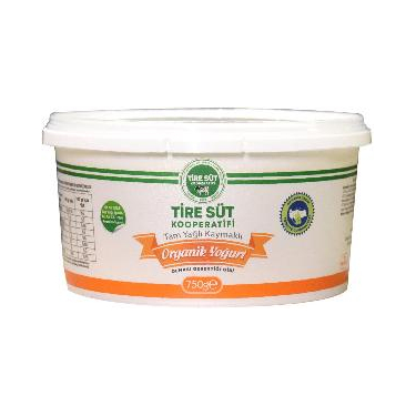 Tire Süt Kooperatifi Organik Tam Yağlı Kaymaklı Yoğurt 750 gr