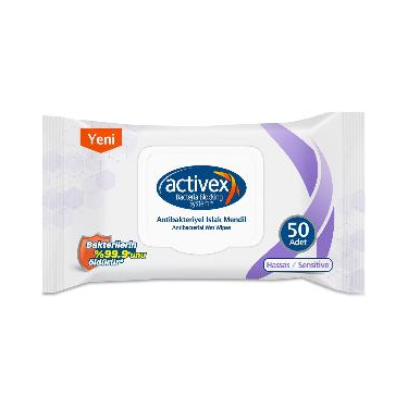 Activex Antibakteriyel Islak Havlu Hassas 50'li