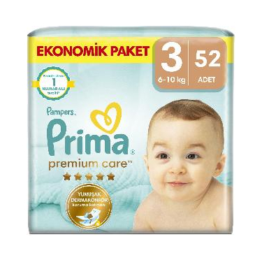 Prima Premium Care Bebek Bezi Midi 52'li