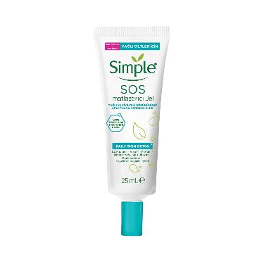Simple Daily Skin Detox Sos Matlaştırıcı Jel Yağlı ve Sivilceli Görünümü Azaltmaya Yardımcı 25 ml