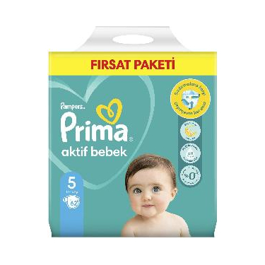 Prima Mega Fırsat Paketi 5 Numara Bebek Bezi Junior 62'li