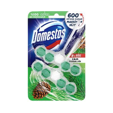 Domestos Wc Blok 5'li Güç Tuvalet Bloğu Çam Ferahlığı Maksimum Hijyen 100 gr