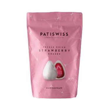 Patiswiss Beyaz Çikolatalı Çilek Draje 80 gr