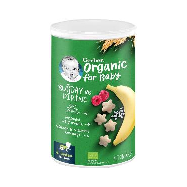 Gerber Organik Buğday ve Pirinçli Bebek Atıştırmalığı 35 gr