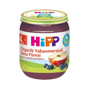 Hipp Organik Yaban Mersinli Elma Püresi 125 gr