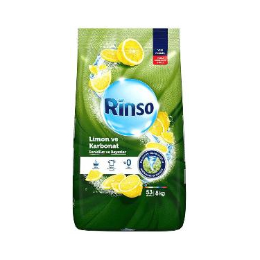 Rinso Toz Deterjan Limon Karbonat Renkiler ve Beyazlar Için Derinlemesine Temizlik 8 kg