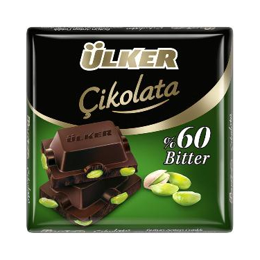 Ülker Bitter Antep Fıstıklı Kare Çikolata 65 gr