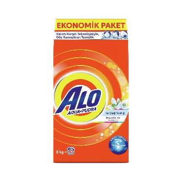 Alo Kar Çiçeği Ferahlğı Beyazlar ve Renkliler Aquapudra Toz Deterjan 53 Yıkama 8 kg