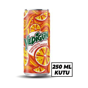 Yedigün Portakal Meyveli Gazoz Kutu 250 ml