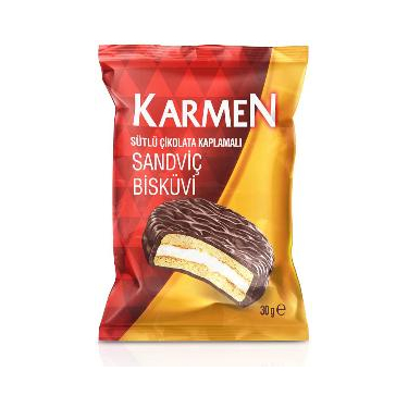 Karmen Sütlü Çikolatalı Sandviç Bisküvi 3 gr