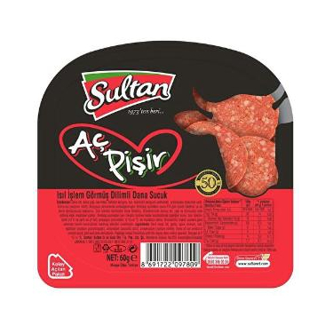 Sultan Aç Pişir Dilimli Dana Sucuk 60 gr
