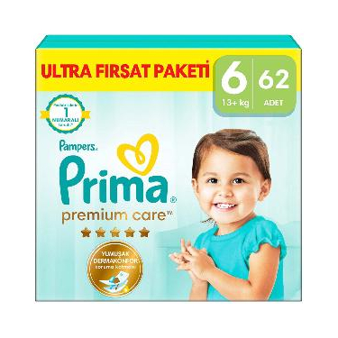 Prima Premium Care 6 Beden Bebek Bezi 62'li